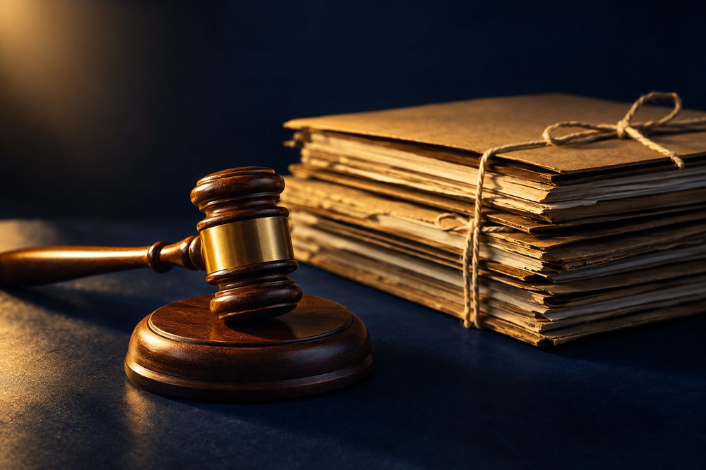 Gavel and bundled legal documents, representing a Florida tax deed auction